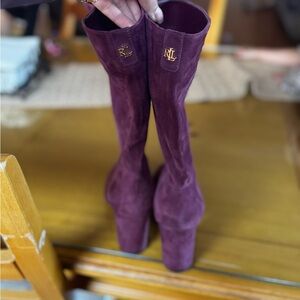 Ralph Lauren Rich Purple Heeled Boots